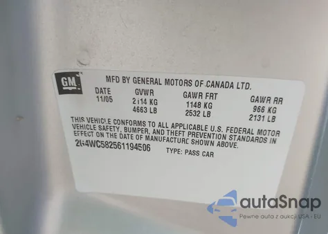 2006 Buick Lacrosse Cx из США, поврежденный, VIN 2G4WC582561194506